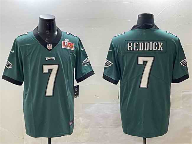 Men's Philadelphia Eagles #7 Haason Reddick Green 2025 Super Bowl LIX Patch Vapor Untouchable Limited Stitched Football Jersey